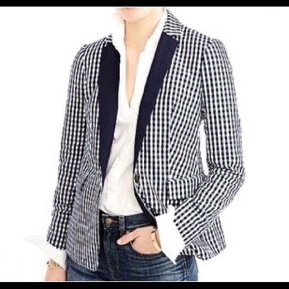 NWT JCrew gingham blazer 12